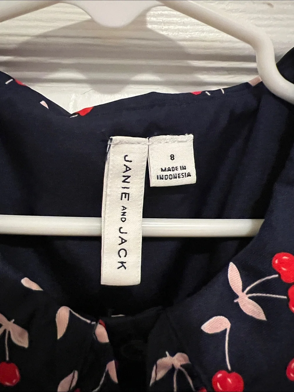 Janie and Jack Navy Cherry Print Dress
